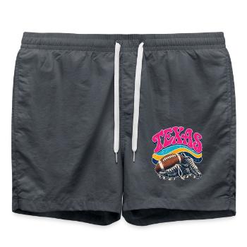 Texas Retro-Fußball & Boots Design - Badeshorts - Anthrazit - Vorne - AI Model Male 185 light (185cm)