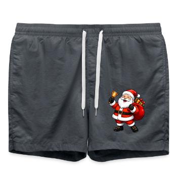 Weihnachtsmann Comic - Badeshorts - Anthrazit - Vorne - AI Model Male 185 light (185cm)