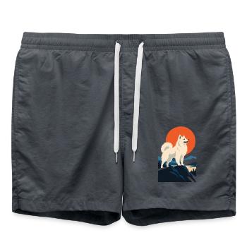 Indian Spitz - Badeshorts - Anthrazit - Vorne - AI Model Male 185 light (185cm)