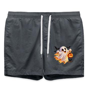Halloween_02_Gespenst_Kuerbislaterne_Wenuma_Spr - Badeshorts - Anthrazit - Vorne - AI Model Male 185 light (185cm)