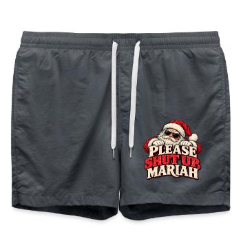 Santa Sarcasm Retro Typografie T-Shirt - Badeshorts - Anthrazit - Vorne - AI Model Male 185 light (185cm)