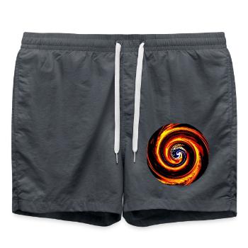 Feuerwirbel Spirale Hitzekunst - Badeshorts - Anthrazit - Vorne - AI Model Male 185 light (185cm)