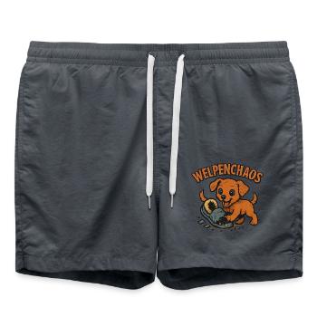 Welpenchaos Geschenk für frischgebackene Halter - Badeshorts - Anthrazit - Vorne - AI Model Male 185 light (185cm)
