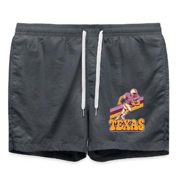 Texas Retro Footballspieler - Badeshorts - Anthrazit - Vorne - AI Model Male 185 light (185cm)
