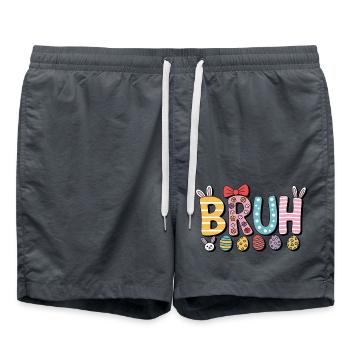 Bruh Ostern - Badeshorts - Anthrazit - Vorne - AI Model Male 185 light (185cm)