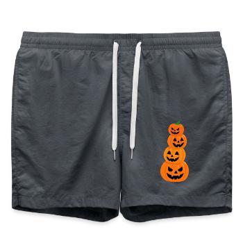Halloween Gruselkürbisse - Badeshorts - Anthrazit - Vorne - AI Model Male 185 light (185cm)