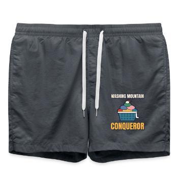 Mountain Conqueror Funny Wäsche-T-Shirt waschen - Badeshorts - Anthrazit - Vorne - AI Model Male 185 light (185cm)