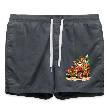 Santa's Island Lieferung – tropischer Weihnachtsjeep - Badeshorts - Anthrazit - Vorne - AI Model Male 185 light (185cm)