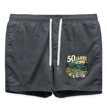 50 Jahre Immer Noch Im Tritt - Badeshorts - Anthrazit - Vorne - AI Model Male 185 light (185cm)