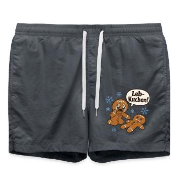 Leb-Kuchen! – Weihnachten Kinder - Badeshorts - Anthrazit - Vorne - AI Model Male 185 light (185cm)