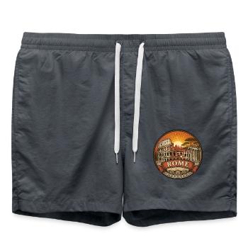Rom Italien Reiseabzeichen Kolosseum Retro-Souvenir - Badeshorts - Anthrazit - Vorne - AI Model Male 185 light (185cm)