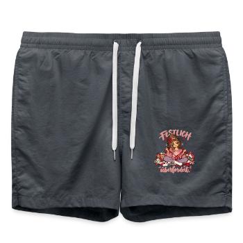 Lustiger Weihnachsspruch - festlich überfordert - Badeshorts - Anthrazit - Vorne - AI Model Male 185 light (185cm)