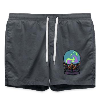 Vintage-Halloween-Kristallkugel-Magie Mystik - Badeshorts - Anthrazit - Vorne - AI Model Male 185 light (185cm)
