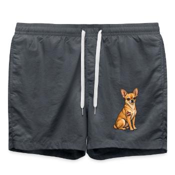 I Love Mom Tattoo – Chihuahua Mom Chi Mama Lover - Badeshorts - Anthrazit - Vorne - AI Model Male 185 light (185cm)
