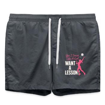 Yes I Serve Like A Girl Want A Lesson? - Badeshorts - Anthrazit - Vorne - AI Model Male 185 light (185cm)