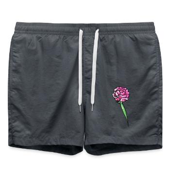 Rosa Aquarell Rosenblüte - Badeshorts - Anthrazit - Vorne - AI Model Male 185 light (185cm)