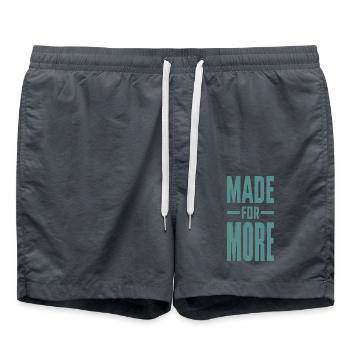 Made For More Spruch Geschenk - Badeshorts - Anthrazit - Vorne - AI Model Male 185 light (185cm)