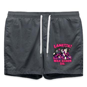 Lametta? War schon so. – Weihnachtskatze - Badeshorts - Anthrazit - Vorne - AI Model Male 185 light (185cm)