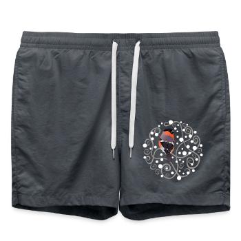 Verfilzte Hecke – Weihnachts-Ochselfink - Badeshorts - Anthrazit - Vorne - AI Model Male 185 light (185cm)