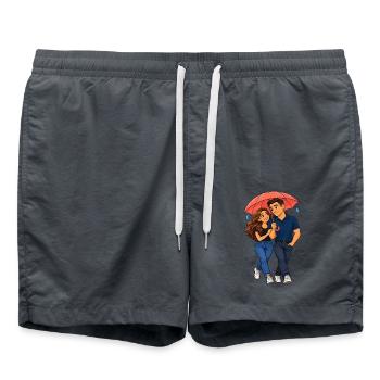 Umbrella Love Duo Rain - Badeshorts - Anthrazit - Vorne - AI Model Male 185 light (185cm)