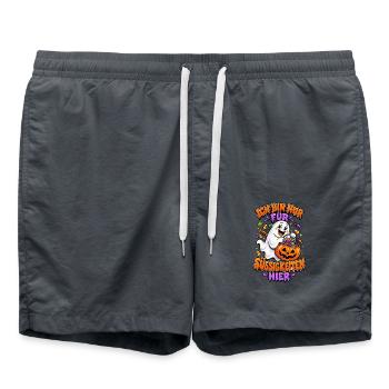 Geist mit Kürbisbeutel Halloween - Badeshorts - Anthrazit - Vorne - AI Model Male 185 light (185cm)