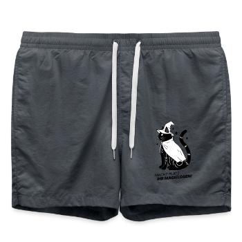 Macht Platz ihr Magielosen! – Schwarze Katze Hexe - Badeshorts - Anthrazit - Vorne - AI Model Male 185 light (185cm)