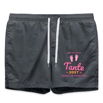 Tante 2027 – Zuständig für Zucker & Chaos - Badeshorts - Anthrazit - Vorne - AI Model Male 185 light (185cm)
