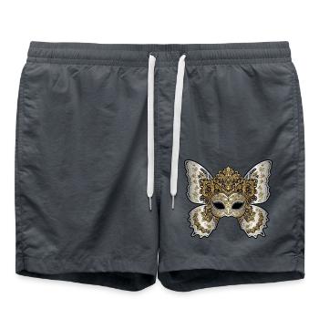 Goldene und silberne kaiserliche Maskerade - Badeshorts - Anthrazit - Vorne - AI Model Male 185 light (185cm)