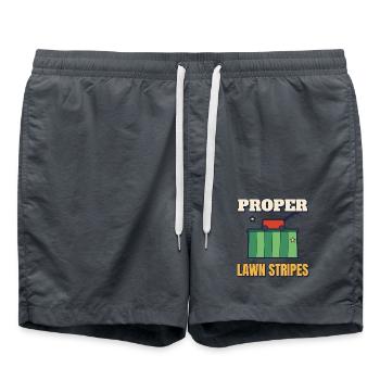 Richtige Rasenstreifen, lustige Gartenarbeit, Papa-Tee - Badeshorts - Anthrazit - Vorne - AI Model Male 185 light (185cm)