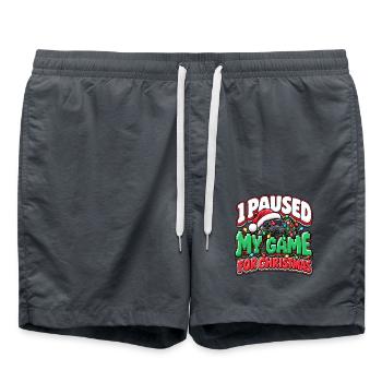 Pause für Weihnachten Gaming - Badeshorts - Anthrazit - Vorne - AI Model Male 185 light (185cm)