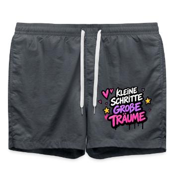 Kleine Schritte Große Träume Neon - Badeshorts - Anthrazit - Vorne - AI Model Male 185 light (185cm)