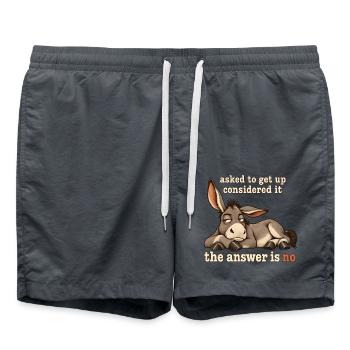 The Answer Is No Esel Morgenmuffel Sarkasmus Lusti - Badeshorts - Anthrazit - Vorne - AI Model Male 185 light (185cm)