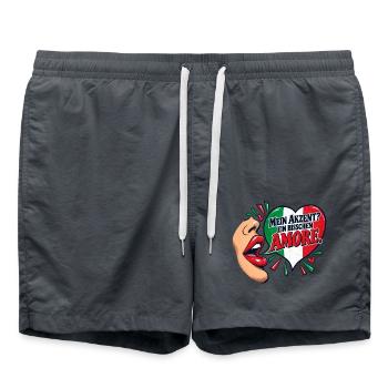 Mein Akzent? Ein bisschen Amore. - Badeshorts - Anthrazit - Vorne - AI Model Male 185 light (185cm)