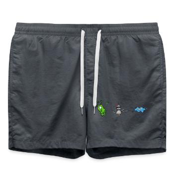 Aliens-Monsters - Badeshorts - Anthrazit - Vorne - AI Model Male 185 light (185cm)