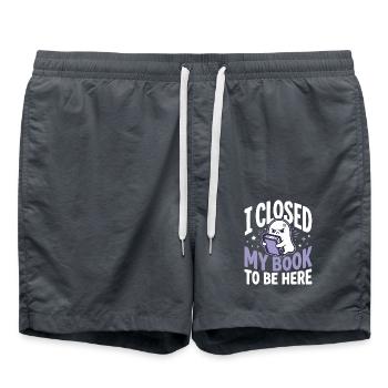 I closed my book to be here  - Badeshorts - Anthrazit - Vorne - AI Model Male 185 light (185cm)