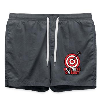 Bullseye oder Büste – Bogenschießdarts Zielabzeichen - Badeshorts - Anthrazit - Vorne - AI Model Male 185 light (185cm)