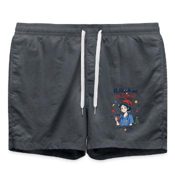 Heiligabend im Dienst – jemand muss ja - Badeshorts - Anthrazit - Vorne - AI Model Male 185 light (185cm)