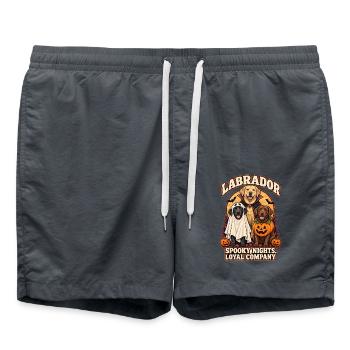 Spooky Nights Loyale Gesellschaft – Labrador Halloween - Badeshorts - Anthrazit - Vorne - AI Model Male 185 light (185cm)