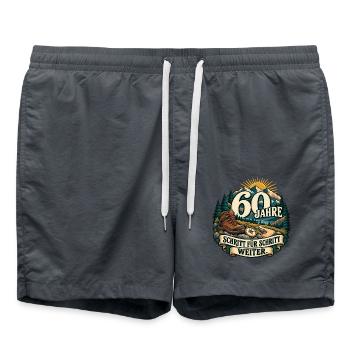 60 Jahre Schritt für Schritt Weiter - Badeshorts - Anthrazit - Vorne - AI Model Male 185 light (185cm)