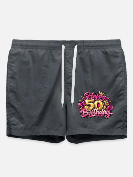 Herzlichen Glückwunsch zum 50. Geburtstag Pink Graffiti: Immer noch eine Königin! - Badeshorts - Anthrazit
