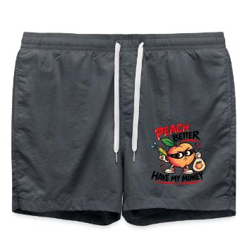 Peach Better Have My Money – Gangster Pfirsich - Badeshorts - Anthrazit - Vorne - AI Model Male 185 light (185cm)