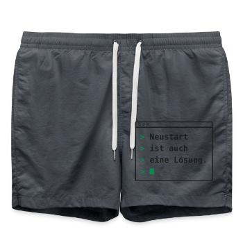 Neustart ist auch eine Lösung - Badeshorts - Anthrazit - Vorne - AI Model Male 185 light (185cm)