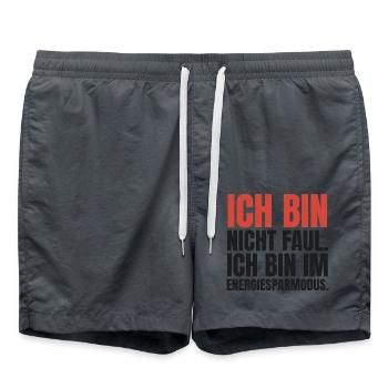 Ich bin nicht faul. Ich bin im Energiesparmodus - Badeshorts - Anthrazit - Vorne - AI Model Male 185 light (185cm)