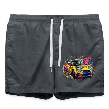 Rallye-, Sportwagen-, Rallye-Fan - Badeshorts - Anthrazit - Vorne - AI Model Male 185 light (185cm)