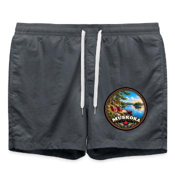 Muskoka Kanada Natur Wald Landschaft Urlaub - Badeshorts - Anthrazit - Vorne - AI Model Male 185 light (185cm)