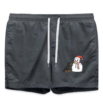 Rottweiler klaut Schneemann den Stockarm - Badeshorts - Anthrazit - Vorne - AI Model Male 185 light (185cm)