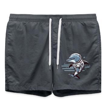 Delfin im Raumanzug – Blau - Badeshorts - Anthrazit - Vorne - AI Model Male 185 light (185cm)