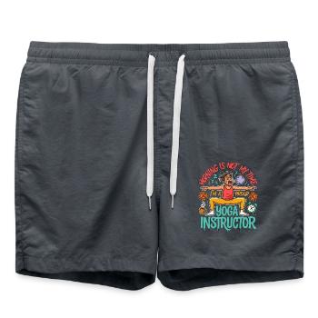 Yoga Instructor Morning Is Not My Meditation Coach - Badeshorts - Anthrazit - Vorne - AI Model Male 185 light (185cm)