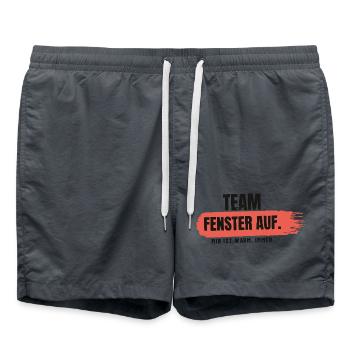 Team Fenster auf – mir ist warm - Badeshorts - Anthrazit - Vorne - AI Model Male 185 light (185cm)