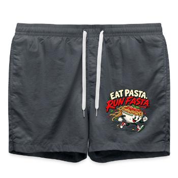 Pasta essen, schneller laufen - Badeshorts - Anthrazit - Vorne - AI Model Male 185 light (185cm)
